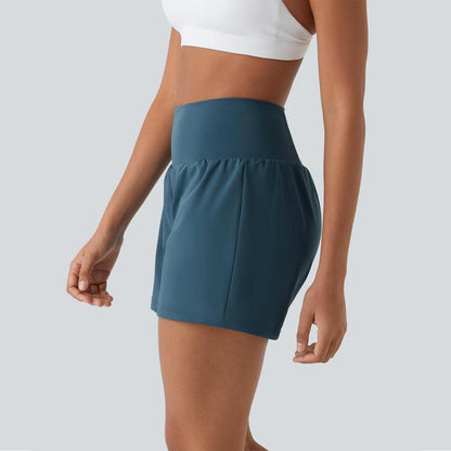 💝Last Day Promotion⚡8 piece ultra high waist back pocket and side hidden pocket 2 in 1 Yoga shorts set 5