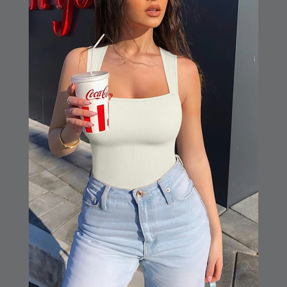 BOTTOM PRICE ONLY TODAY！！！Square Neck Sleeveless Bodysuits