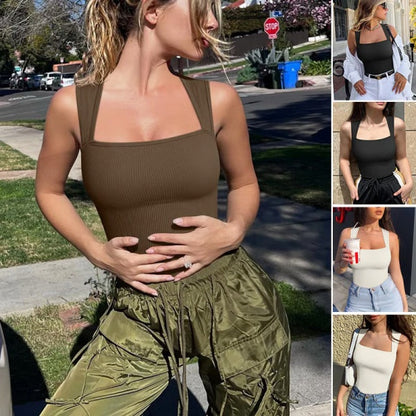 BOTTOM PRICE ONLY TODAY！！！Square Neck Sleeveless Bodysuits