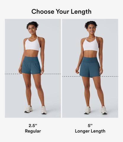 💝Last Day Promotion⚡8 piece ultra high waist back pocket and side hidden pocket 2 in 1 Yoga shorts set 5