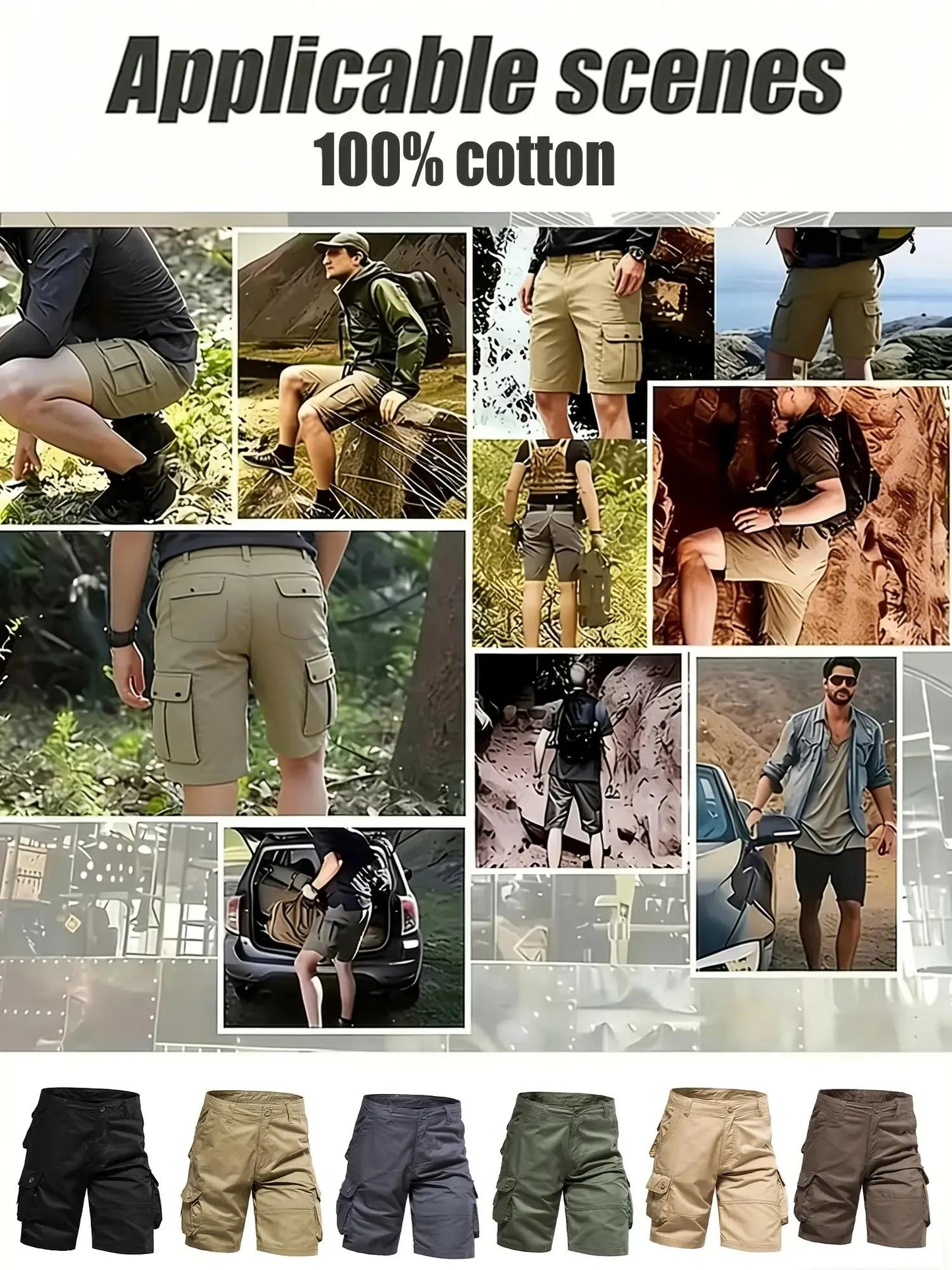 Men's Tactical Multi-Pocket Cargo Shorts