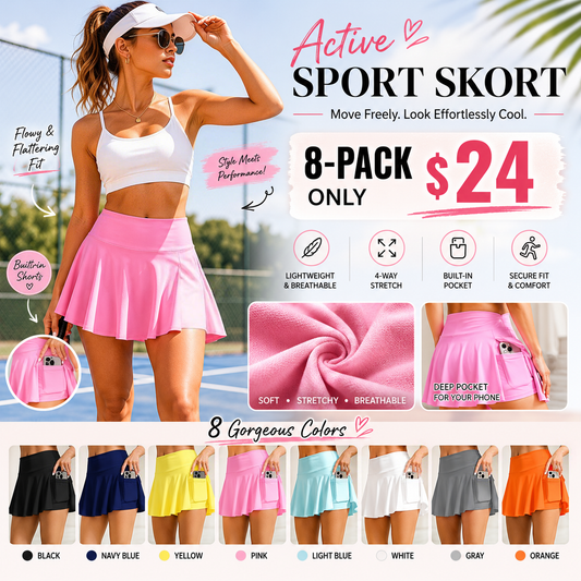 Women's Skirts 2 in 1 High Waist Sports Skirt