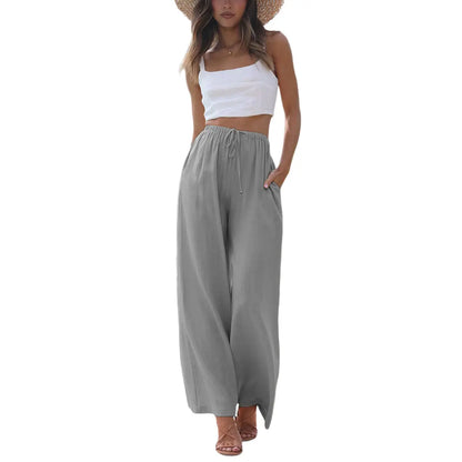 Women's Cotton Linen Summer Palazzo Pants