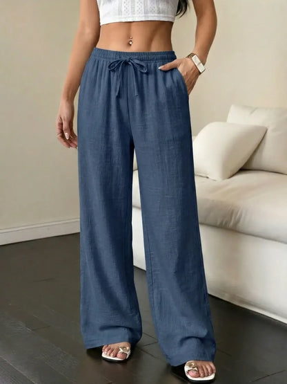 Casual waist-cinching pants suitable for couples and unisex wear, ideal for all seasons; versatile and easy to pair