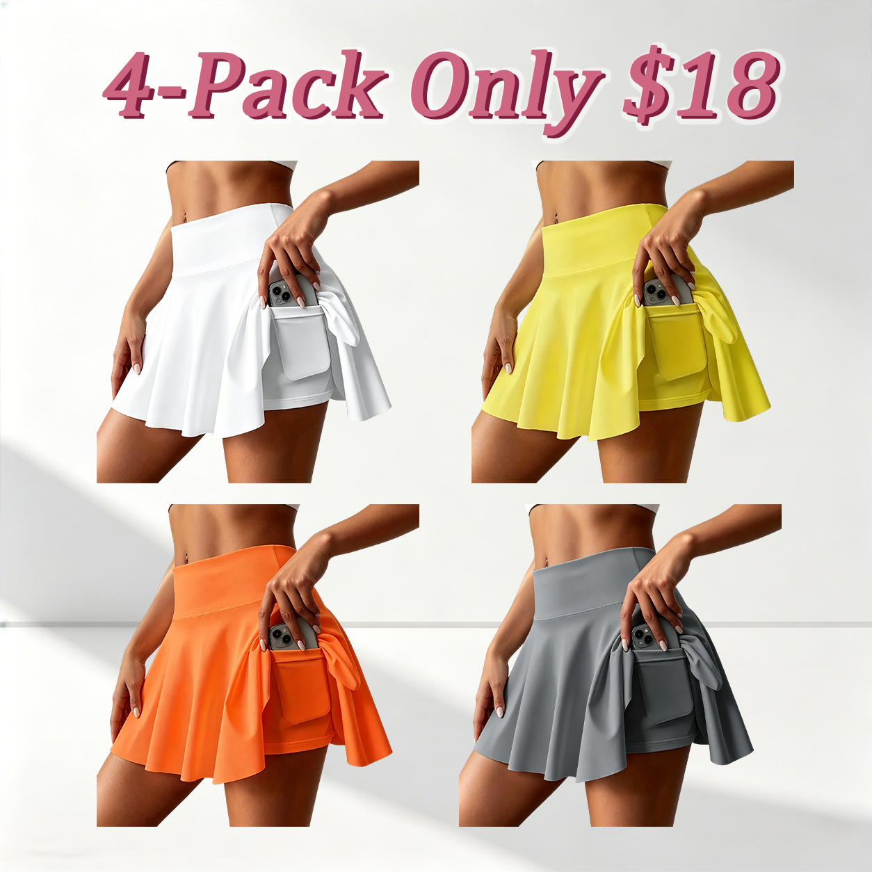 Women's Skirts 2 in 1 High Waist Sports Skirt