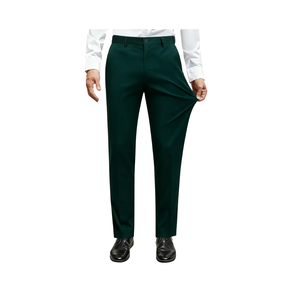 Men Stretch Dress Pants Casual Formal Trousers