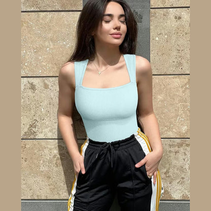 BOTTOM PRICE ONLY TODAY！！！Square Neck Sleeveless Bodysuits