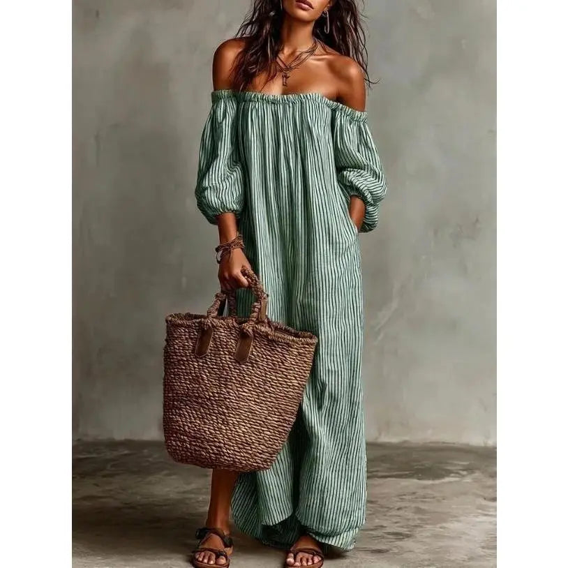 2026 Summer New Arrival: Elegant, Casual, Loose-Fit Striped Dress