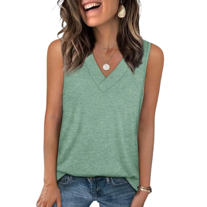 Tank Tops for Women Summer V Neck T Shirts Trendy Sleeveless Basic Tee Loose Fit