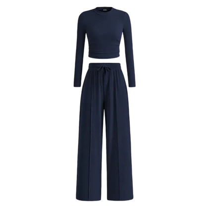 🔥Last Day 89% OFF🔥Women's Winter 2-Piece Set – Warm Top & Wide-Leg Pants