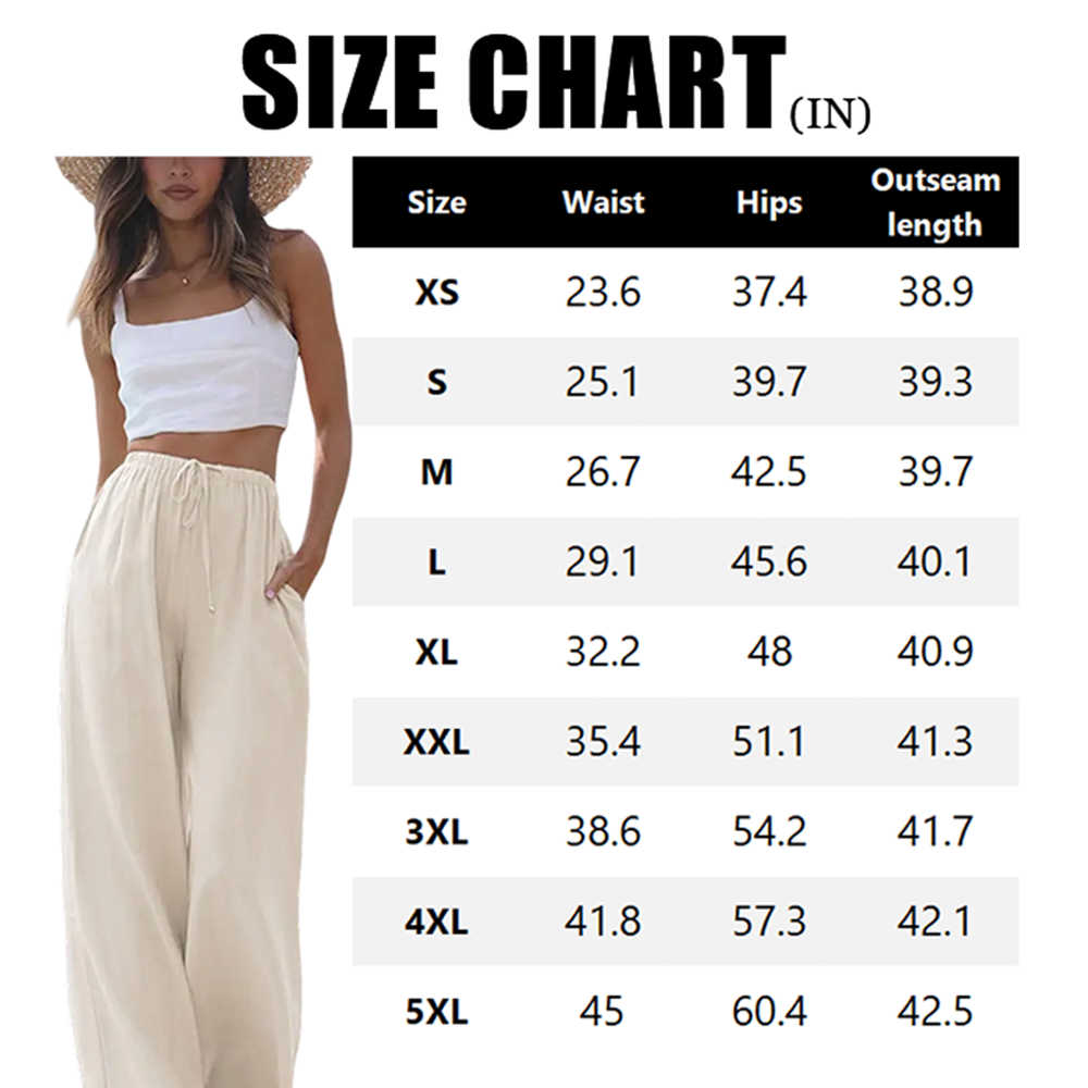 Women's Cotton Linen Summer Palazzo Pants
