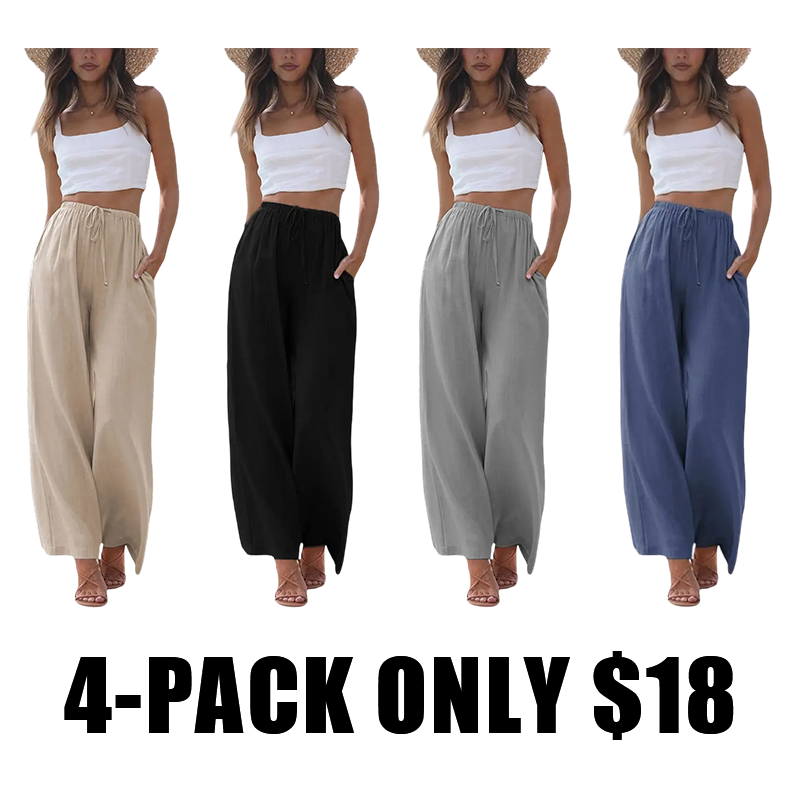 Women's Cotton Linen Summer Palazzo Pants