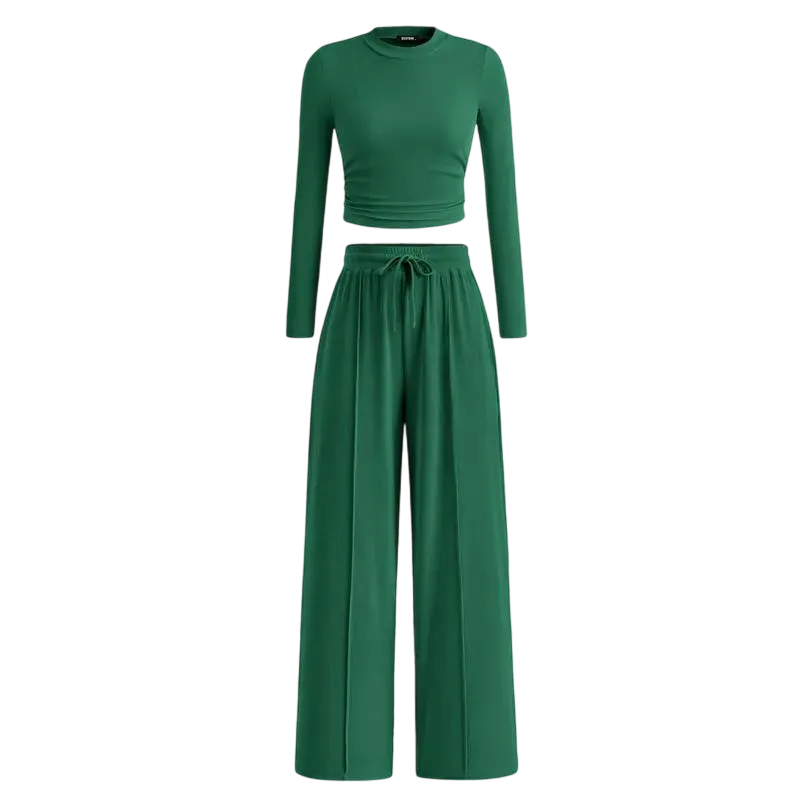 🔥Last Day 89% OFF🔥Women's Winter 2-Piece Set – Warm Top & Wide-Leg Pants