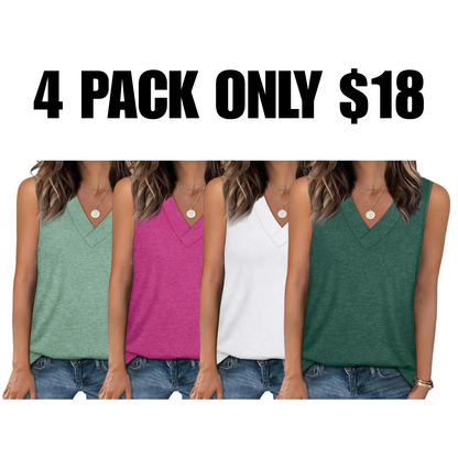 Tank Tops for Women Summer V Neck T Shirts Trendy Sleeveless Basic Tee Loose Fit