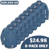 Washed Indigo Blue 8PK