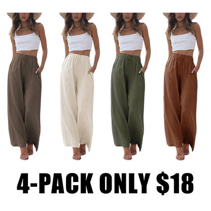 Women's Cotton Linen Summer Palazzo Pants