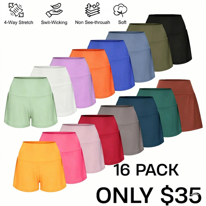 Super High Waisted Back Pocket & Side Hidden Pocket 2-in-1 Yoga Shorts