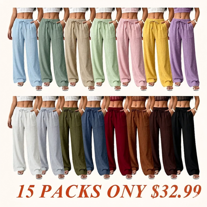 Casual waist-cinching pants suitable for couples and unisex wear, ideal for all seasons; versatile and easy to pair