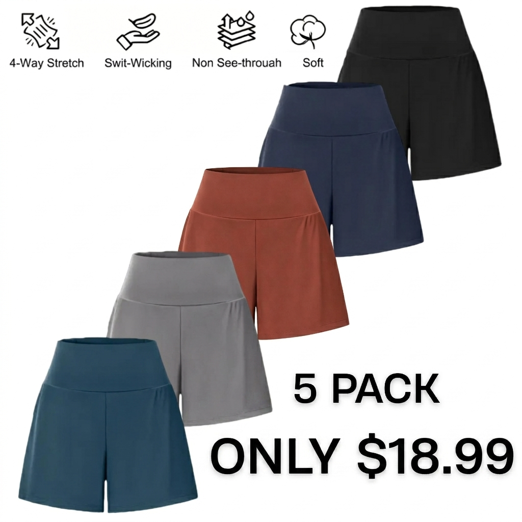 Super High Waisted Back Pocket & Side Hidden Pocket 2-in-1 Yoga Shorts