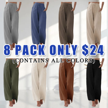 Women's Cotton Linen Summer Palazzo Pants