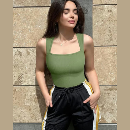 BOTTOM PRICE ONLY TODAY！！！Square Neck Sleeveless Bodysuits