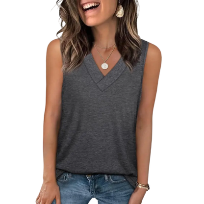 Tank Tops for Women Summer V Neck T Shirts Trendy Sleeveless Basic Tee Loose Fit