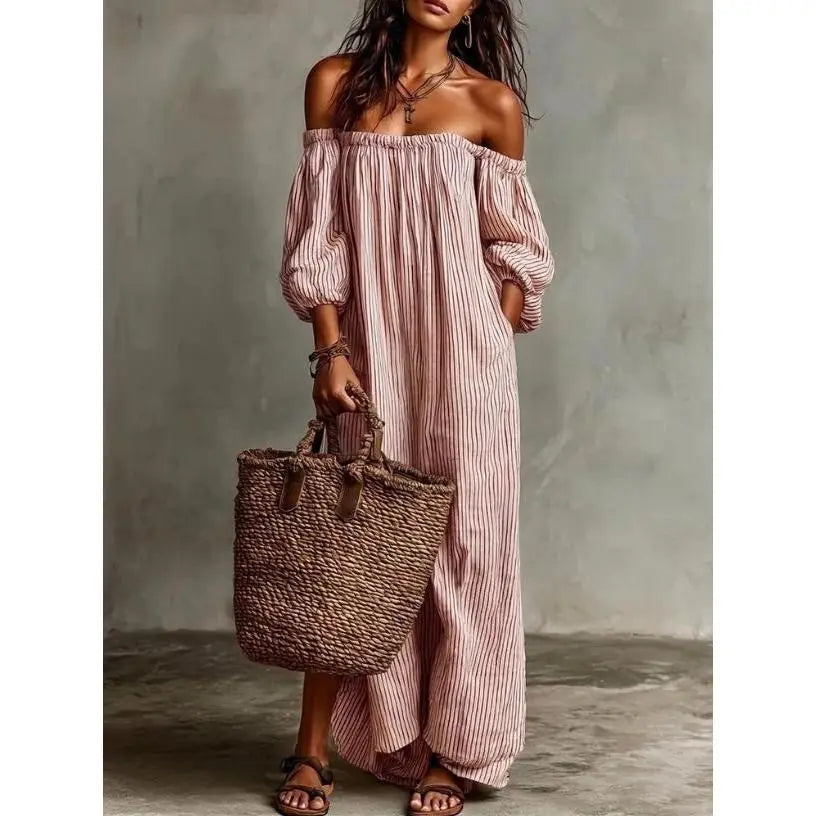 2026 Summer New Arrival: Elegant, Casual, Loose-Fit Striped Dress