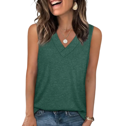 Tank Tops for Women Summer V Neck T Shirts Trendy Sleeveless Basic Tee Loose Fit