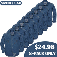 Washed Dark Indigo 8PK