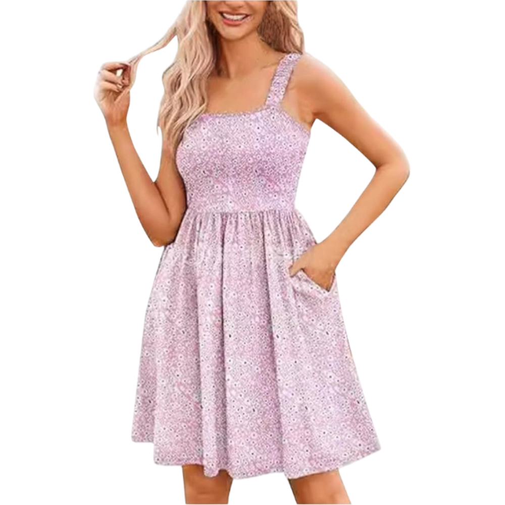 Women's  Floral Square Neck Sleeveless Casual Dress with PocketsDresses Sundress🌸