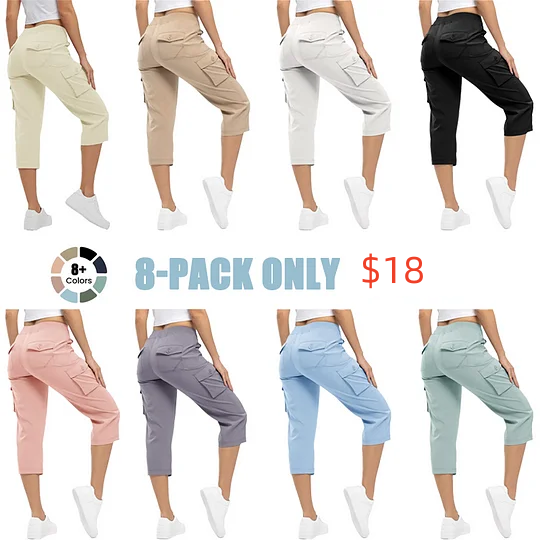 ✨Women’s Loose-Fit Lightweight Quick-Dry Capri Pants with Pockets — Perfect for Summer Travel and Hiking