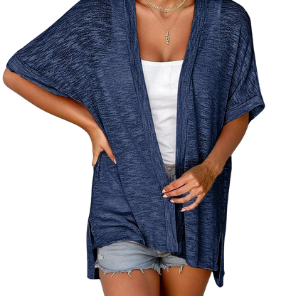 Womens Lightweight Cardigan Short Sleeve  Coverup Minimalist
