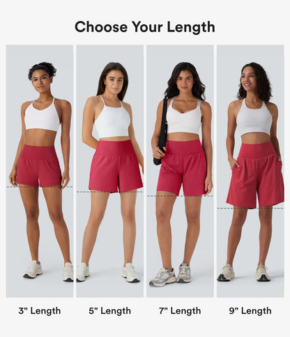 Super High Waisted Back Pocket & Side Hidden Pocket 2-in-1 Yoga Shorts