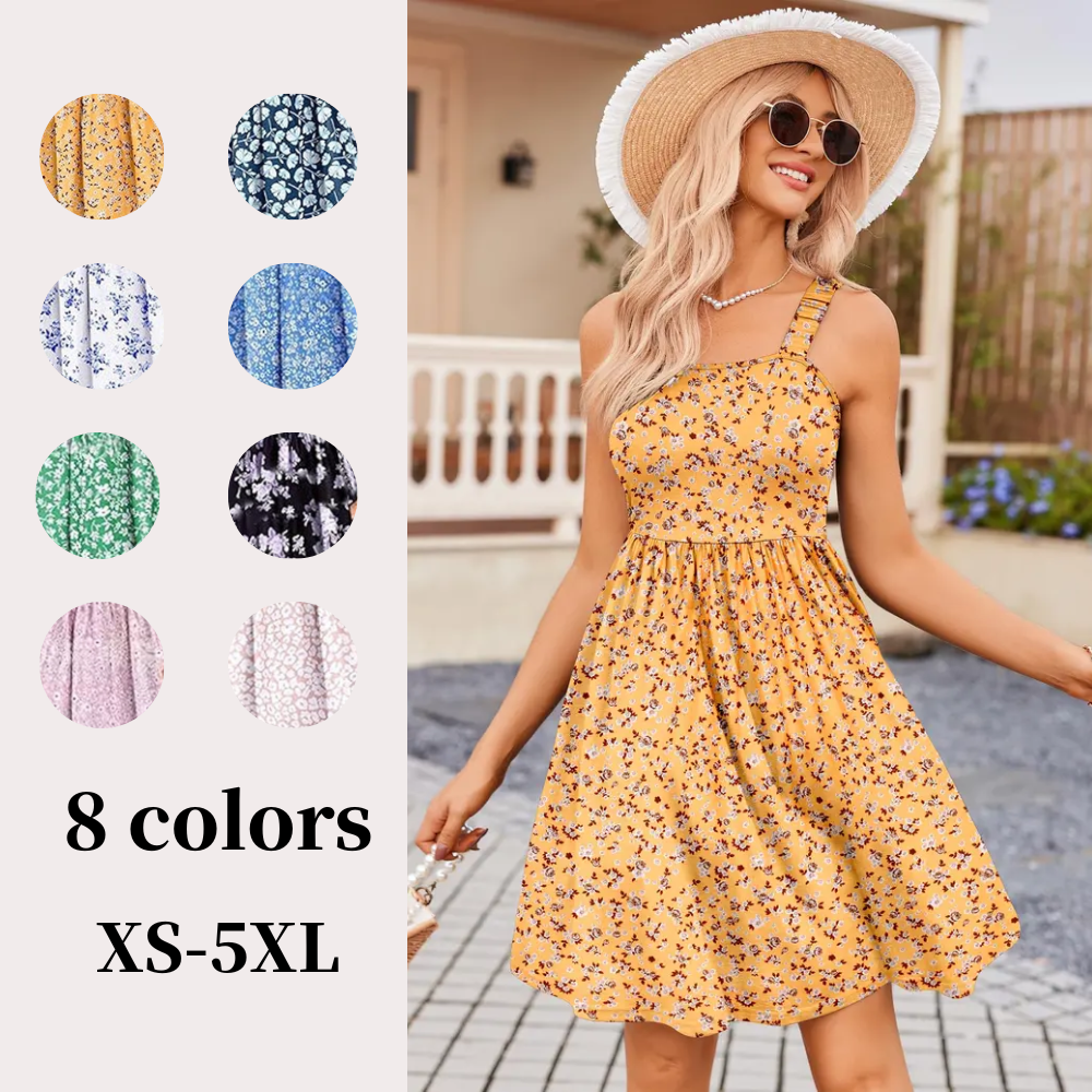 Women's  Floral Square Neck Sleeveless Casual Dress with PocketsDresses Sundress🌸