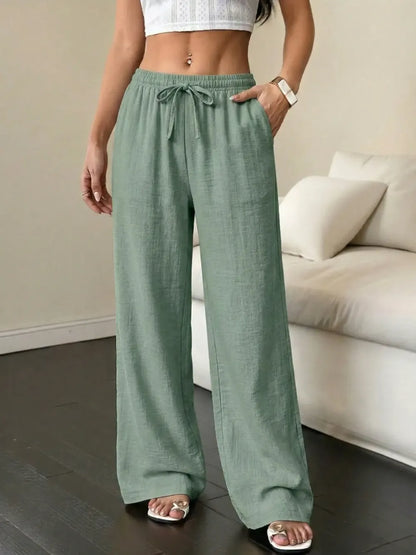Casual waist-cinching pants suitable for couples and unisex wear, ideal for all seasons; versatile and easy to pair