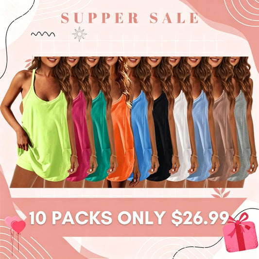 Special Sale❤️Women's Summer Sleeveless Mini Dress V Neck Spaghetti